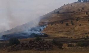 Israel burns agricultural lands in Kodna surrounding Tal Ahmar, May 15, 2025 (Facebook)